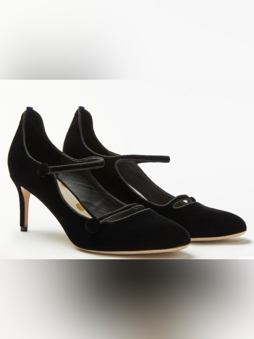 Boden Black Velvet Federica Heel Size 41 US 9.5